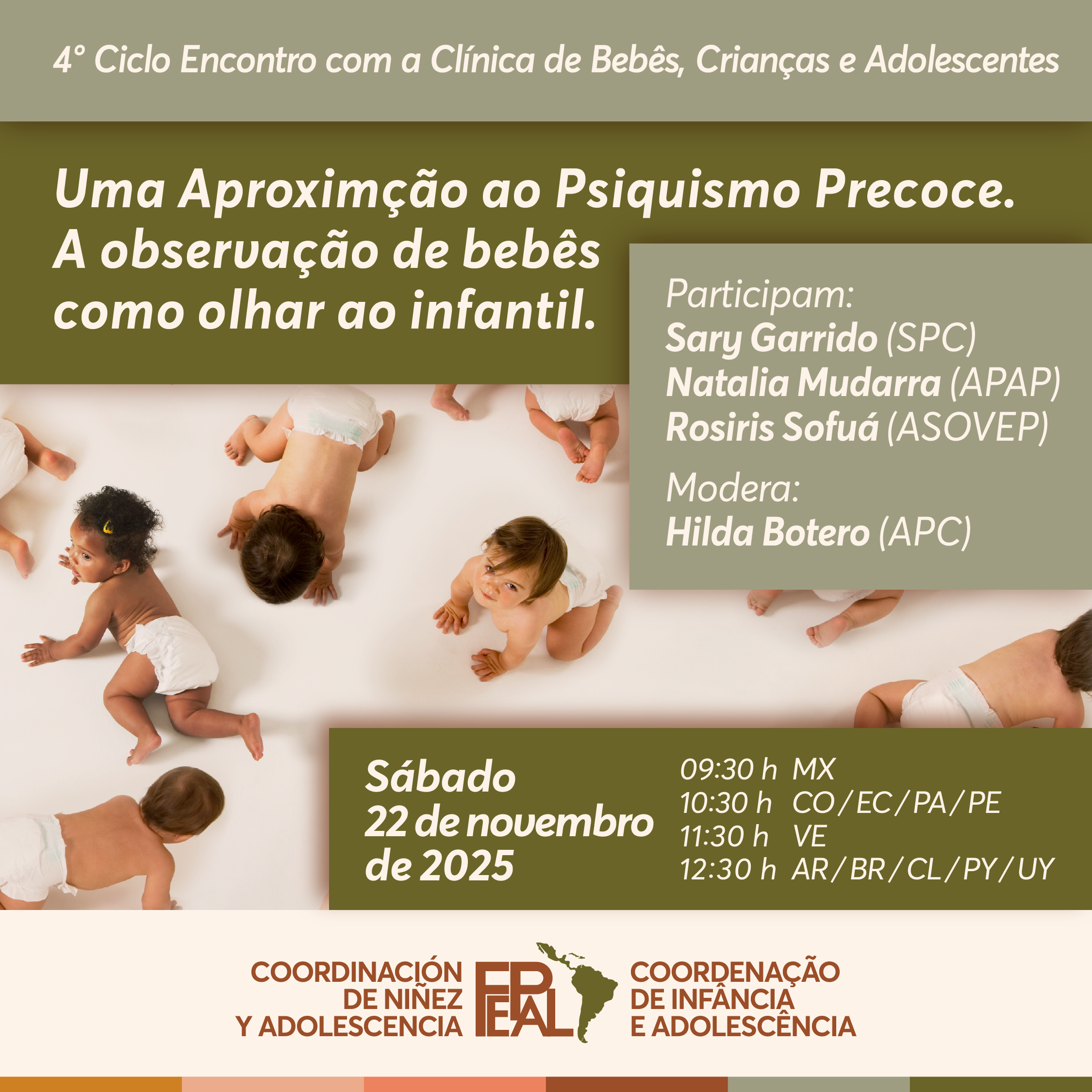 A Coordenação de Infância e Adolescência anuncia o 4º Ciclo: “Encontro com a Clínica em Bebês, Crianças e Adolescentes”